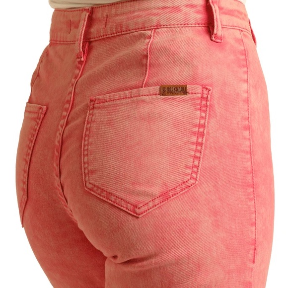 Women’s Rock & Roll Pink Bell Bottom Jeans - Picture 8 of 8
